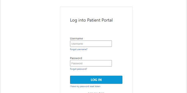 Login details of Patient Portal